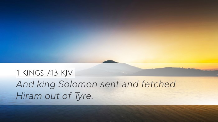 1 Kings 7:13 KJV Bible Verse Image