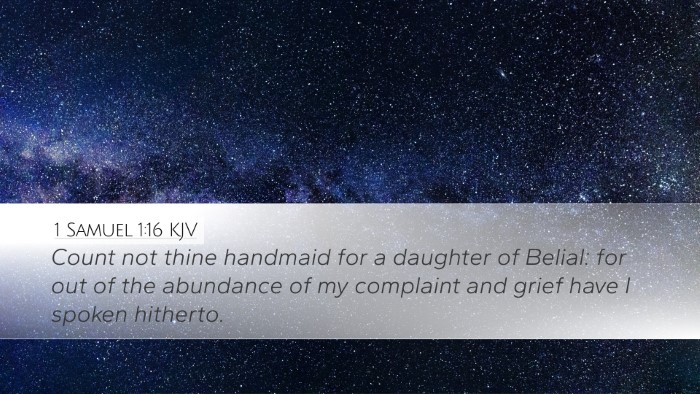 1 Samuel 1:16 KJV Bible Verse Image