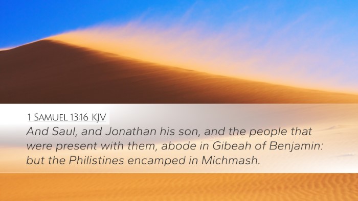 1 Samuel 13:16 KJV Bible Verse Image