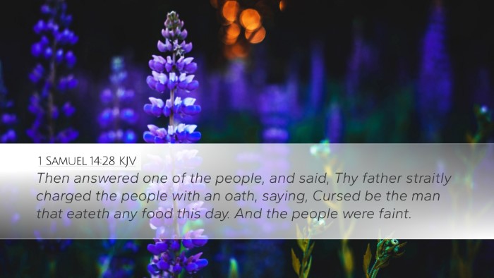 1 Samuel 14:28 KJV Bible Verse Image