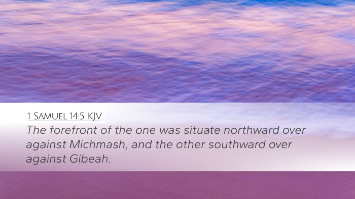 1 Samuel 14:5 KJV Bible Verse Image