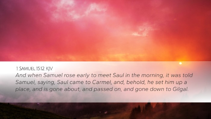 1 Samuel 15:12 KJV Bible Verse Image