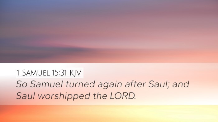 1 Samuel 15:31 KJV Bible Verse Image