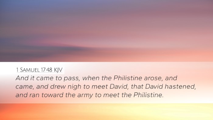 1 Samuel 17:48 KJV Desktop Wallpaper - And it came to pass, when the Philistine arose, - Desktop Bible Verse Wallpaper