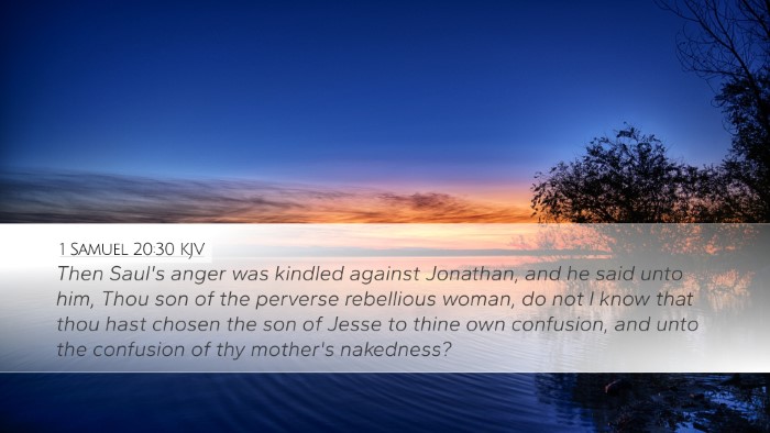 1 Samuel 20:30 KJV Bible Verse Image
