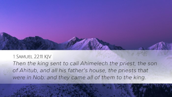 1 Samuel 22:11 KJV Desktop Wallpaper - Then the king sent to call Ahimelech the priest, - Desktop Bible Verse Wallpaper