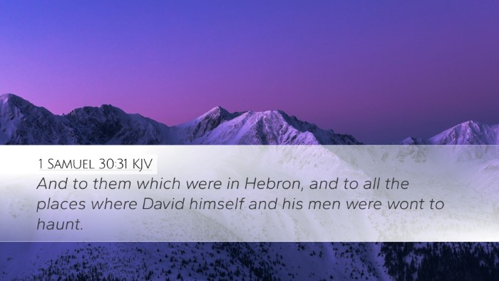 1 Samuel 30:31 KJV Desktop Wallpaper - And to them which were in Hebron, and to all the - Desktop Bible Verse Wallpaper