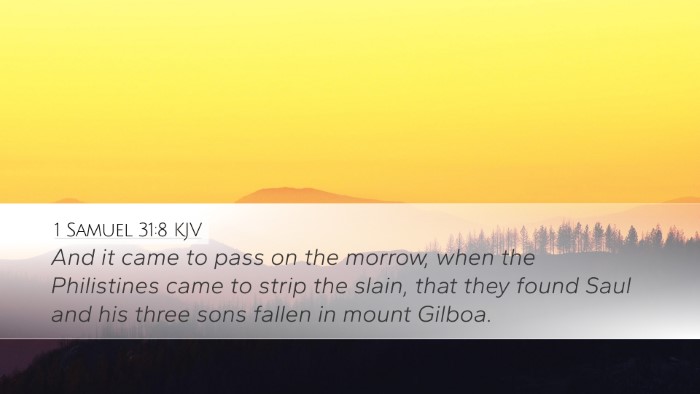 1 Samuel 31:8 KJV Bible Verse Image