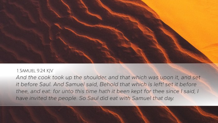 1 Samuel 9:24 KJV Desktop Wallpaper - And the cook took up the shoulder, and that which - Desktop Bible Verse Wallpaper