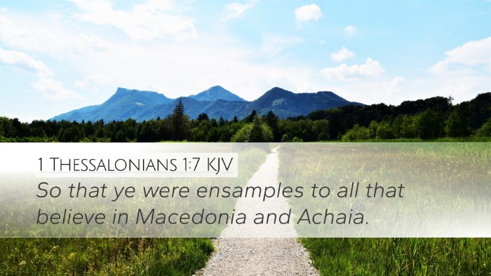 1 Thessalonians 1:7 KJV Bible Verse Image