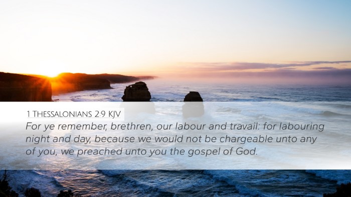 1 Thessalonians 2:9 KJV Bible Verse Image