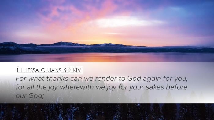 1 Thessalonians 3:9 KJV Bible Verse Image