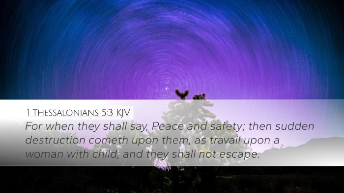 1 Thessalonians 5:3 KJV Bible Verse Image