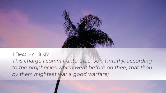 1 Timothy 1:18 KJV Bible Verse Image