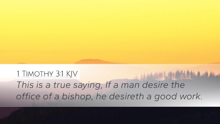 1 Timothy 3:1 KJV Bible Verse Image