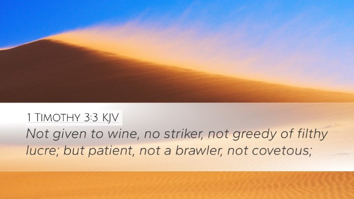 1 Timothy 3:3 KJV Bible Verse Image