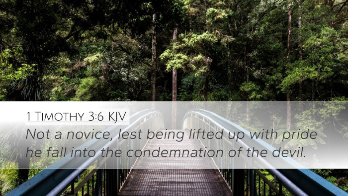 1 Timothy 3:6 KJV Bible Verse Image