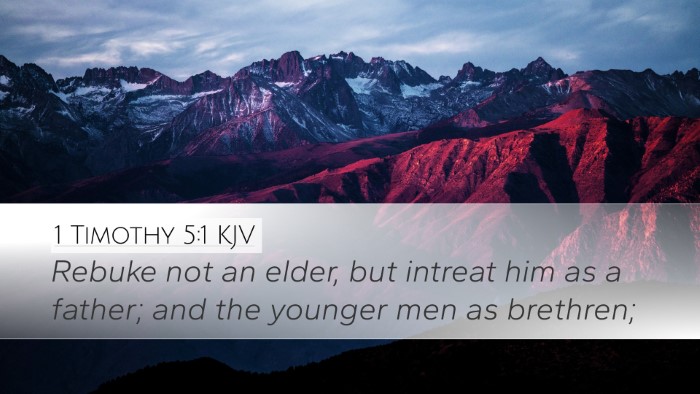 1 Timothy 5:1 KJV Bible Verse Image