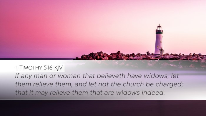 1 Timothy 5:16 KJV Bible Verse Image