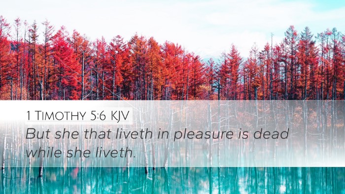 1 Timothy 5:6 KJV Bible Verse Image