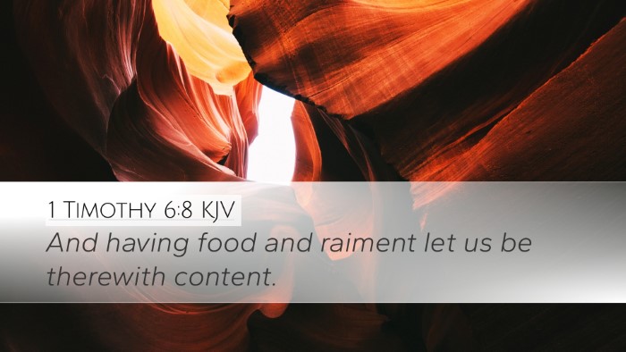 1 Timothy 6:8 KJV Bible Verse Image