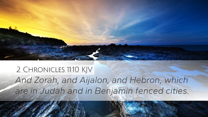 2 Chronicles 11:10 KJV Bible Verse Image