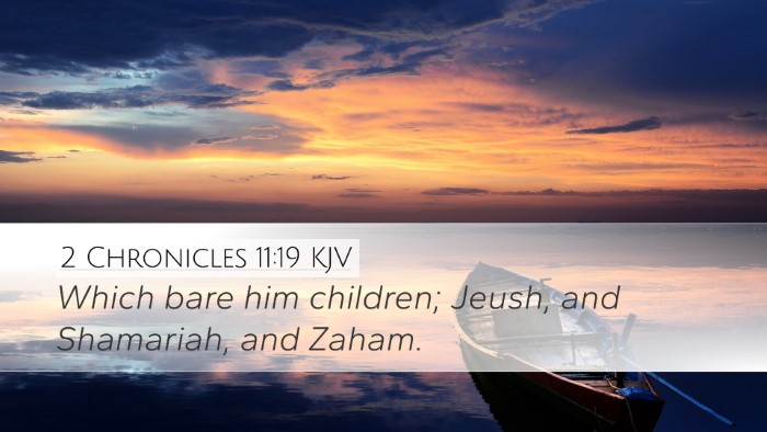 2 Chronicles 11:19 KJV Desktop Wallpaper - Which bare him children; Jeush, and Shamariah, - Desktop Bible Verse Wallpaper