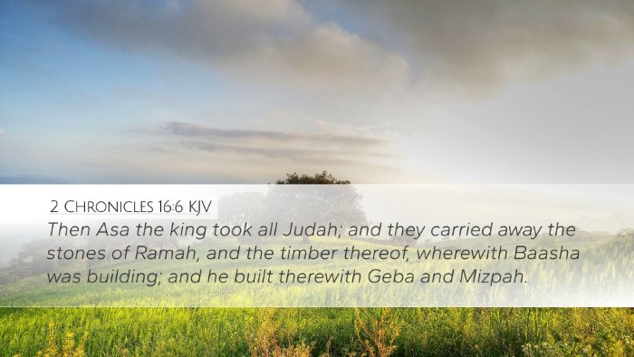 2 Chronicles 16:6 KJV Bible Verse Image