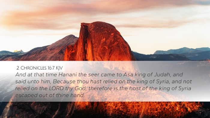 2 Chronicles 16:7 KJV Bible Verse Image