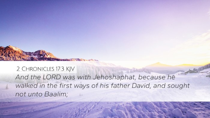 2 Chronicles 17:3 KJV Bible Verse Image