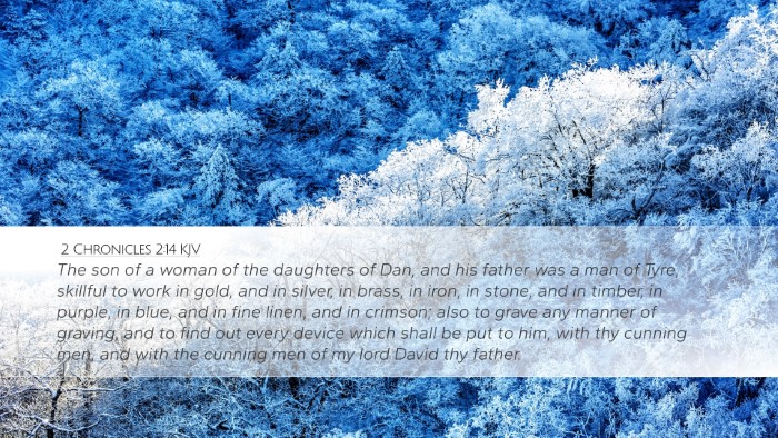 2 Chronicles 2:14 KJV Bible Verse Image