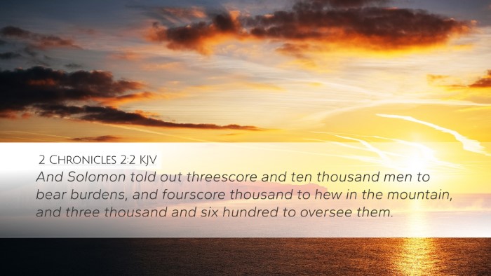 2 Chronicles 2:2 KJV Desktop Wallpaper - And Solomon told out threescore and ten thousand - Desktop Bible Verse Wallpaper