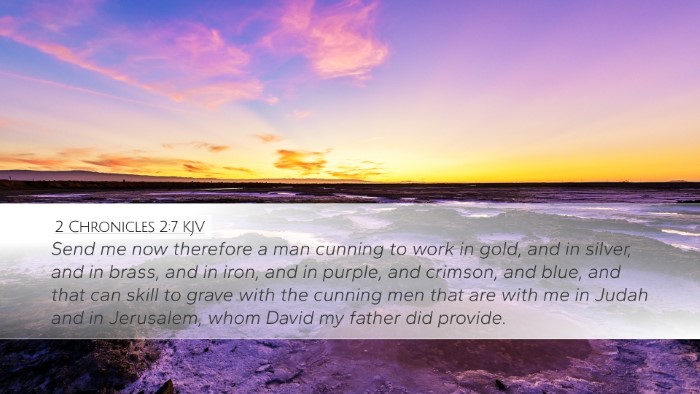 2 Chronicles 2:7 KJV Bible Verse Image