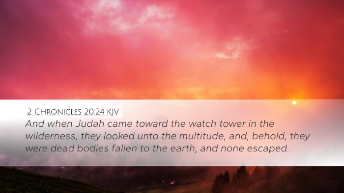 2 Chronicles 20:24 KJV Desktop Wallpaper - And when Judah came toward the watch tower in the - Desktop Bible Verse Wallpaper