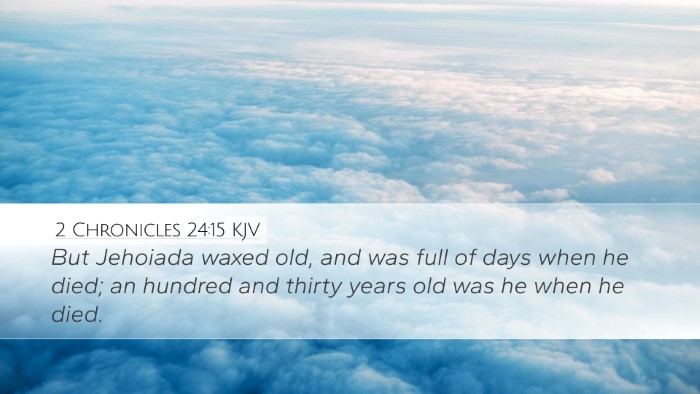 2 Chronicles 24:15 KJV Desktop Wallpaper - But Jehoiada waxed old, and was full of days when - Desktop Bible Verse Wallpaper