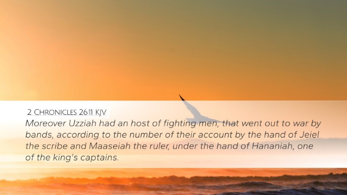 2 Chronicles 26:11 KJV Bible Verse Image