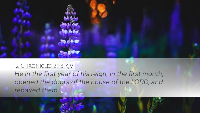 2 Chronicles 29:3 KJV Bible Verse Image