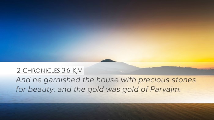 2 Chronicles 3:6 KJV Desktop Wallpaper - And he garnished the house with precious stones - Desktop Bible Verse Wallpaper