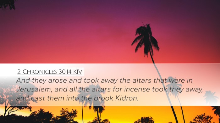 2 Chronicles 30:14 KJV Bible Verse Image