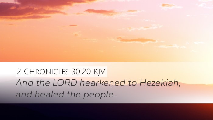 2 Chronicles 30:20 KJV Desktop Wallpaper - And the LORD hearkened to Hezekiah, and healed - Desktop Bible Verse Wallpaper