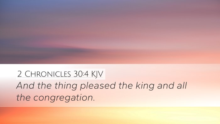 2 Chronicles 30:4 KJV Bible Verse Image