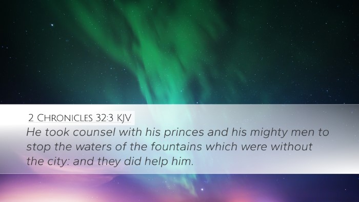2 Chronicles 32:3 KJV Bible Verse Image