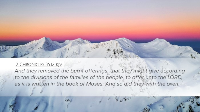 2 Chronicles 35:12 KJV Desktop Wallpaper - And they removed the burnt offerings, that they - Desktop Bible Verse Wallpaper