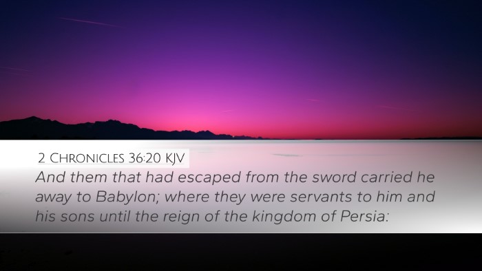 2 Chronicles 36:20 KJV Bible Verse Image