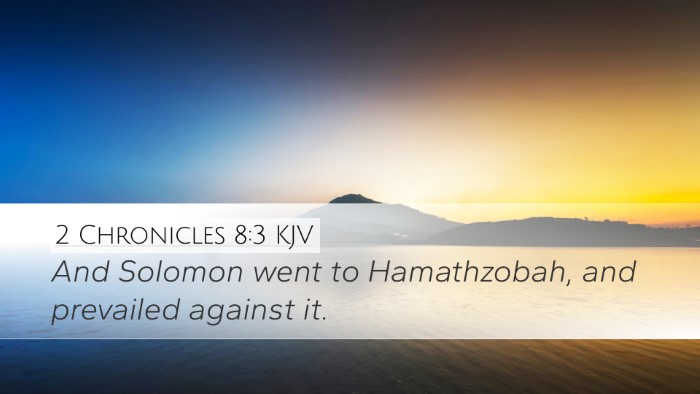 2 Chronicles 8:3 KJV Bible Verse Image