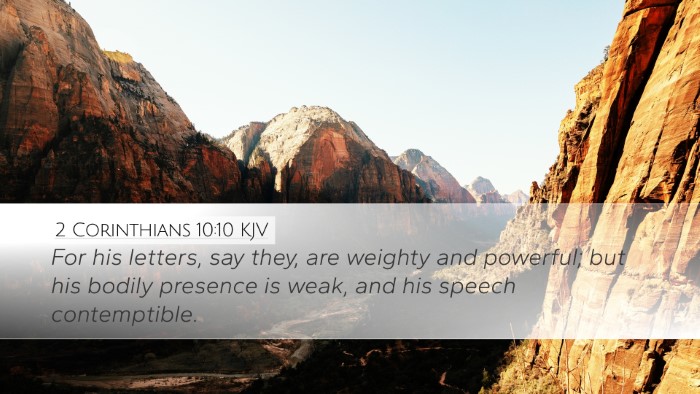 2 Corinthians 10:10 KJV Bible Verse Image