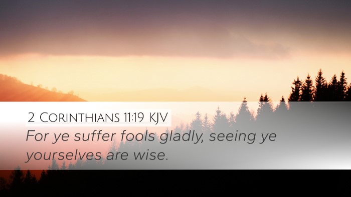 2 Corinthians 11:19 KJV Bible Verse Image