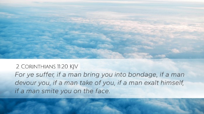 2 Corinthians 11:20 KJV Bible Verse Image