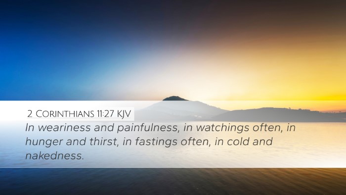 2 Corinthians 11:27 KJV Bible Verse Image
