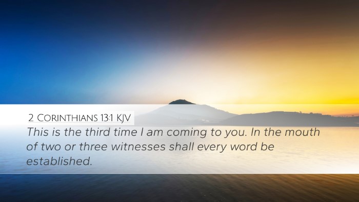 2 Corinthians 13:1 KJV Bible Verse Image